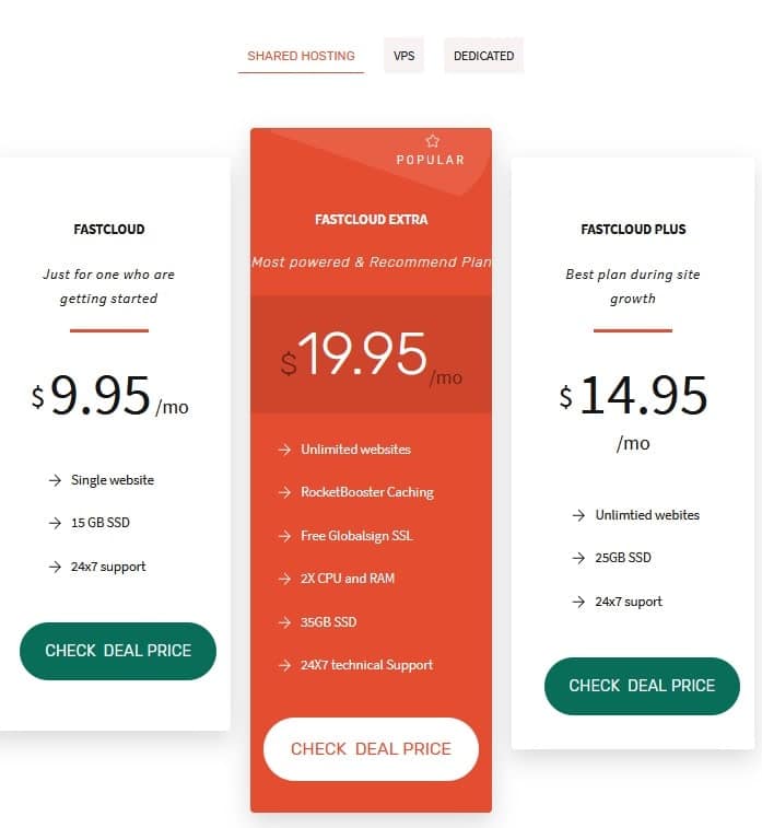Fastcomet hosting plans
