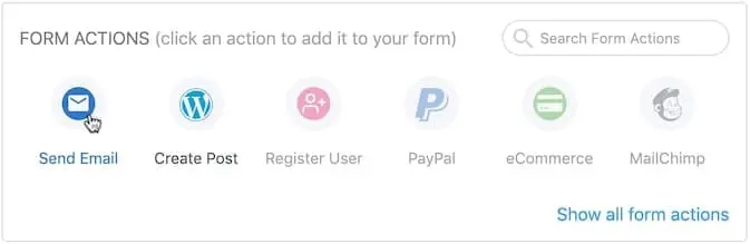 formidable forms - Form actions