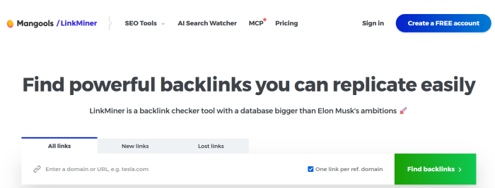 Linkminer - Free backlinks checker