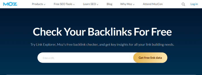 Moz - Free backlinks checker