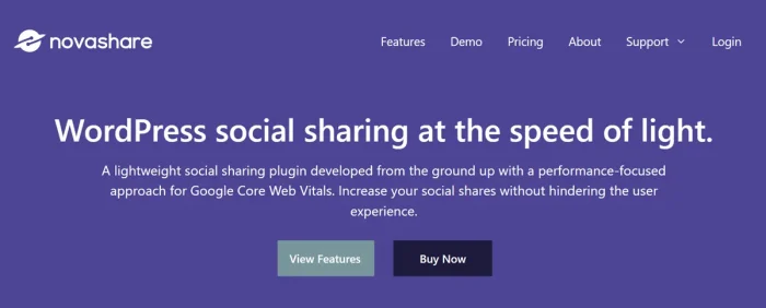 Novashare - Best Social Warfare alternative