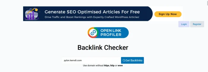 Openlinkprofiler - Free backlinks checker