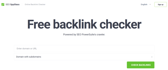 SEO Powersuite - Free backlinks checker
