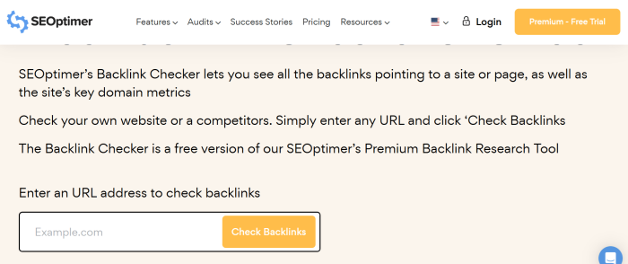 SEOptimizer - Free backlinks checker