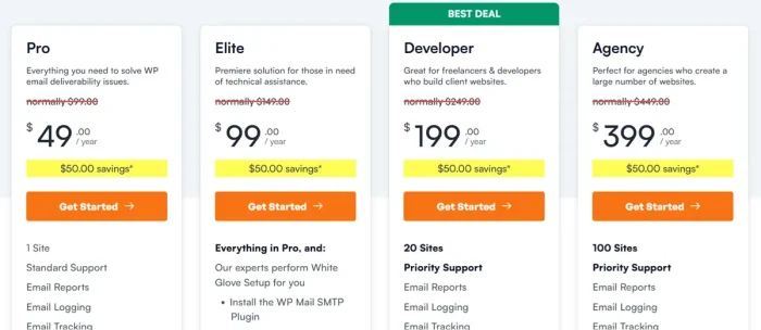WP Mail SMTP Pro Review - Pricing Plan
